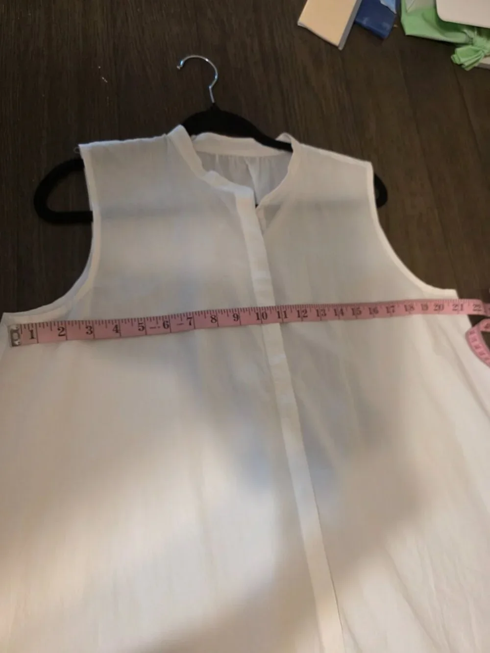 Organic Cotton Sleeveless Button Front Dress White, Label removed